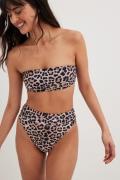 NA-KD Swimwear Bikinitrosa med hög midja - Leopard