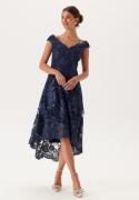 Goddiva Embroidered Lace Dress Navy XL (UK14)