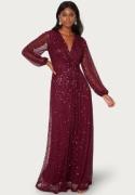 AngelEye Long Sleeve Sequin Dress Burgundy M (UK12)