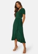 John Zack Short Sleeve Wrap Dress Green M (UK12)