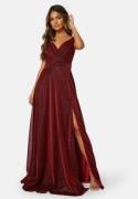 Goddiva Glitter Wrap Maxi Dress Red S (UK10)