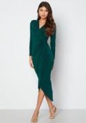 John Zack Long Sleeve Wrap Maxi Dress Forest Green XXL (UK18)