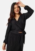 BUBBLEROOM Pleated Long Sleeve Wrap Top  XS