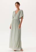 Bubbleroom Occasion Butterfly Sleeve Chiffon Gown Dusty green 44