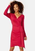 BUBBLEROOM Snapshot Drape Dress Raspberry red S