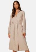 BUBBLEROOM Belted L/S Viscose Shirt Dress Light beige 52