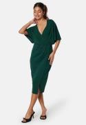 Bubbleroom Occasion Wrap Slit Midi Dress Dark green 38