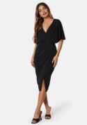 Bubbleroom Occasion Wrap Slit Midi dress Black 46