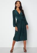 Bubbleroom Occasion Wrap Tie Midi Dress Petrol 44