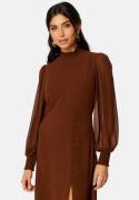 FOREVER NEW Sasha High Neck Midi Dress Rich Cinnamon 36