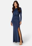 Bubbleroom Occasion Sparkling Knot L/S Gown Dark blue XL