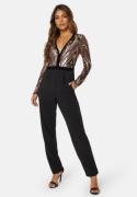 Goddiva Sequin Bodice Jumpsuit Champagne XXL (UK18)