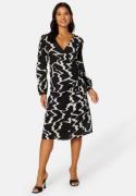 Object Collectors Item Vanja L/S Wrap Dress Black Detail:Sandshe 36