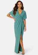 Bubbleroom Occasion Wrap Slit Maxi Dress Dark dusty green 46