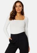 BUBBLEROOM Square Neck Long Sleeve Top White M