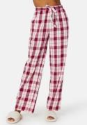 BUBBLEROOM Naya Flannel Pants Dark red / Checked 34