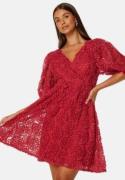 Bubbleroom Occasion 3D Puff Sleeve Dress Dark red 2XL