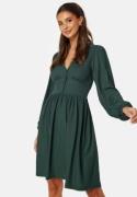 BUBBLEROOM Structure Button Short Dress Dark green S