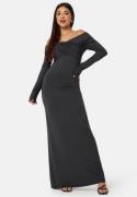 BUBBLEROOM Off Shoulder Maxi Dress Dark grey XL