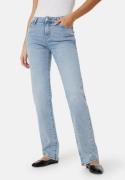 Pieces Pckelly Mid Waist Straight Jeans Light Blue Denim 26/30