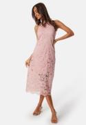 YAS Milda Lace Halterneck Midi Dress Pale Mauve S