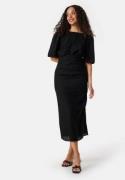 Bubbleroom Occasion Balloon Sleeve Bow Midi Dress Black 40