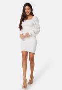 BUBBLEROOM Square Neck Smock Dress Offwhite M