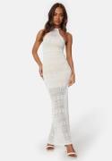 BUBBLEROOM Fine Knitted Crochet Dress Offwhite S