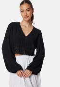 BUBBLEROOM Viscose Crepe Blouse Black L