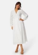 YAS Yasluma LS Long Wrap Dress Star White S