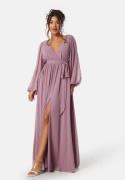 Goddiva Long Sleeve Chiffon Dress Purple/Pink XXL (UK18)