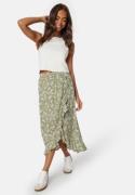 Happy Holly Front Wrap Viscose Skirt  Khaki green/Patterned 52/54