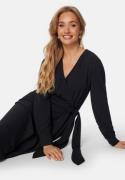 BUBBLEROOM Midi Wrap Dress Black S