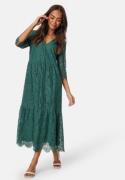 Happy Holly V-neck Lace Midi Dress Green 32/34