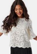 BUBBLEROOM Round Neck Lace Blouse White M