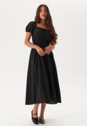 BUBBLEROOM Puff Sleeve Cotton Dress Black S