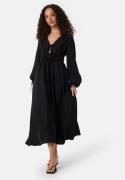 BUBBLEROOM V-neck Strap L/S Dress Black XS