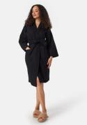 BUBBLEROOM Cotton Waffle Robe Black S/M