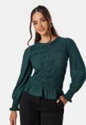 Happy Holly Long Sleeve Smock Top Dark green 32/34