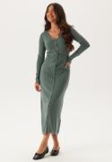 Happy Holly Knitted Dress Dusty green/Melange 48/50