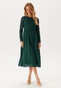 Bubbleroom Occasion Lace Long Sleeve Midi Dress Dark green 38