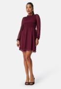 BUBBLEROOM Smock L/S Dress  Wine-red M