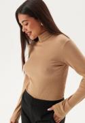 GANT Slim Rib Turtleneck Caramel Beige XS