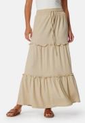 BUBBLEROOM Flounce Maxi Skirt Light beige XS