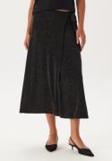 Happy Holly Sparkling Wrap Midi Skirt Black/Gold 32/34