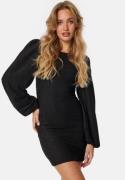 BUBBLEROOM Puff Sleeve Sparkling Dress Black M