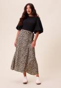 Happy Holly Viscose Midi Wrap Skirt Leopard 36/38