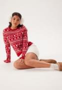 ONLY Onlxmas Winter Ls O-neck  Chili Pepper/Cloud Dancer S