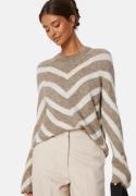 ONLY Onleliza L/S Pullover Knit Mermaid Stripes:WHITECAP GRAY M