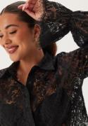 Happy Holly Buttoned Lace Shirt Black 40/42